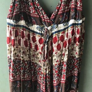 Akualani Dresses - Floral maxi dress brown, red, blue, yellow, white Akualani Dresses - Floral maxi dress brown, red, blue, yellow, white